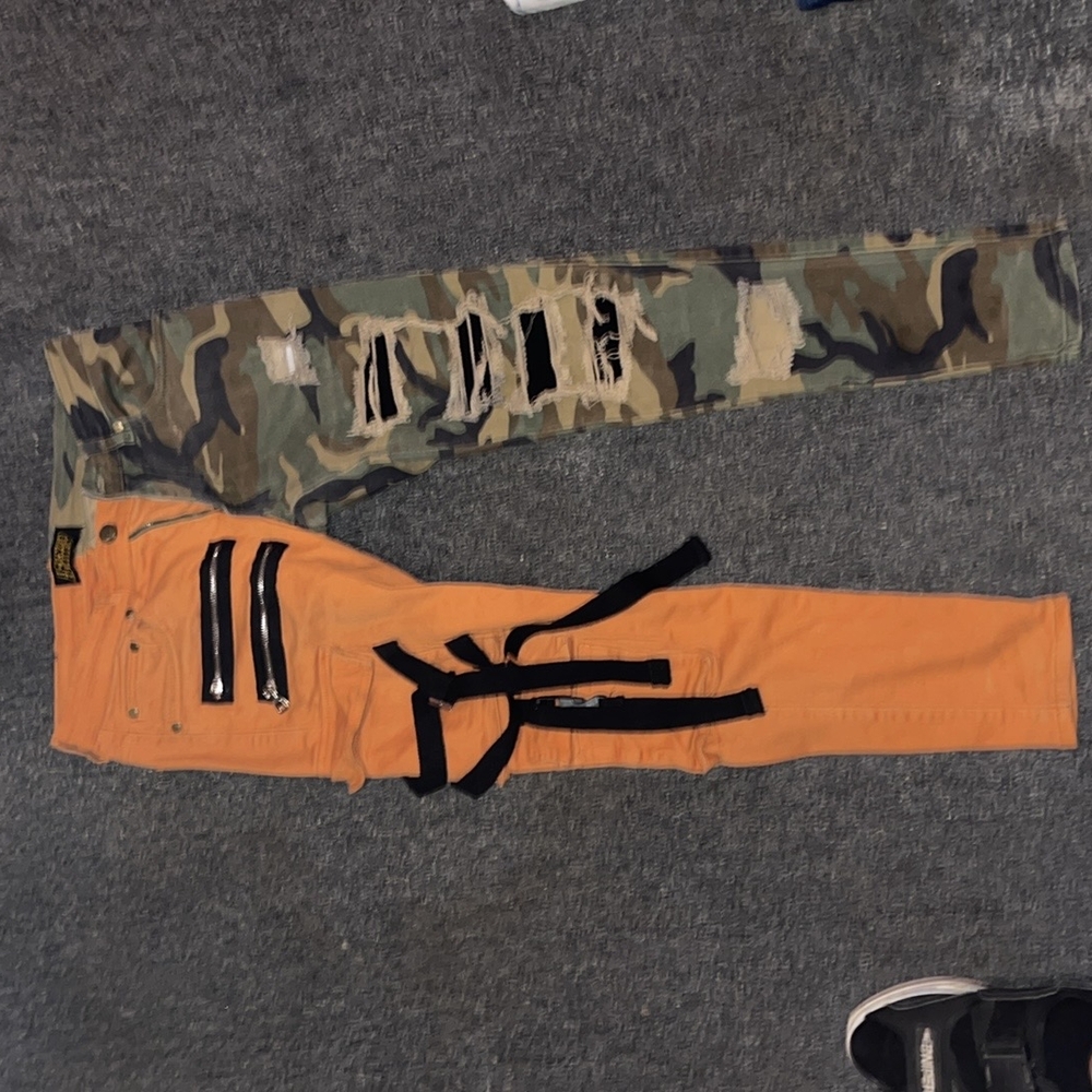 Men's Camouflage and Orange Pants